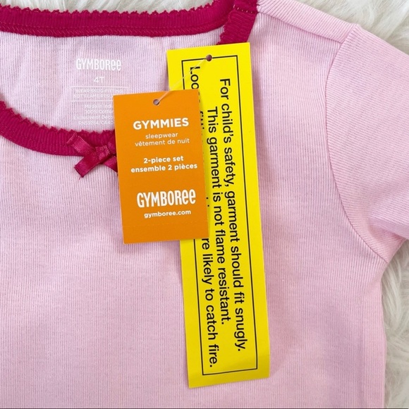 Gymboree Girls 2 Pajama Set Black/Pink Polka Dot Panda/Dog & Flowers NWT Size 4 - Picture 15 of 15